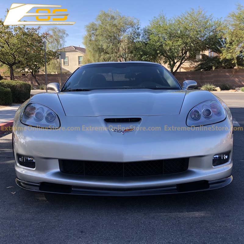 Corvette C6 Grand Sport / Z06 Primer Black Front Splitter Lip - ExtremeOnlineStore