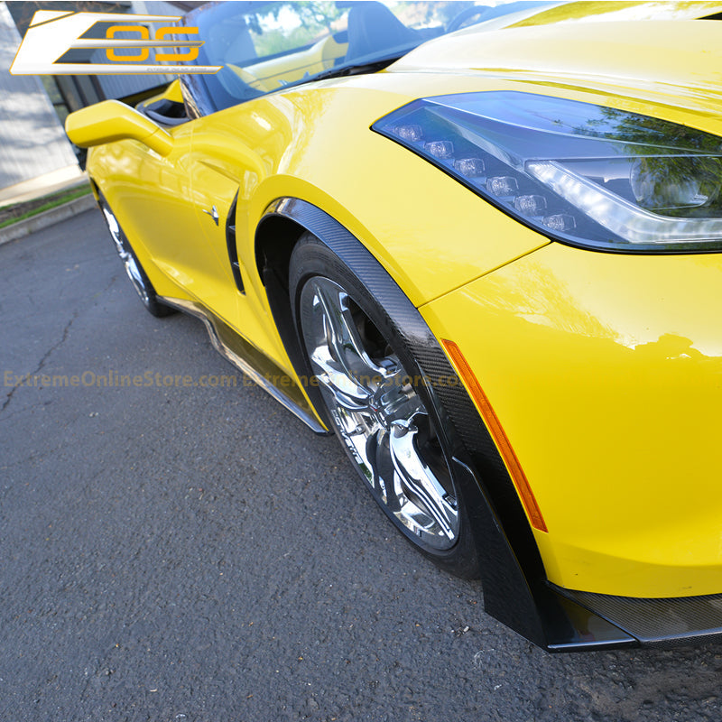 Corvette C7 Carbon Fiber Front Fender Flares Wheel Trim - ExtremeOnlineStore