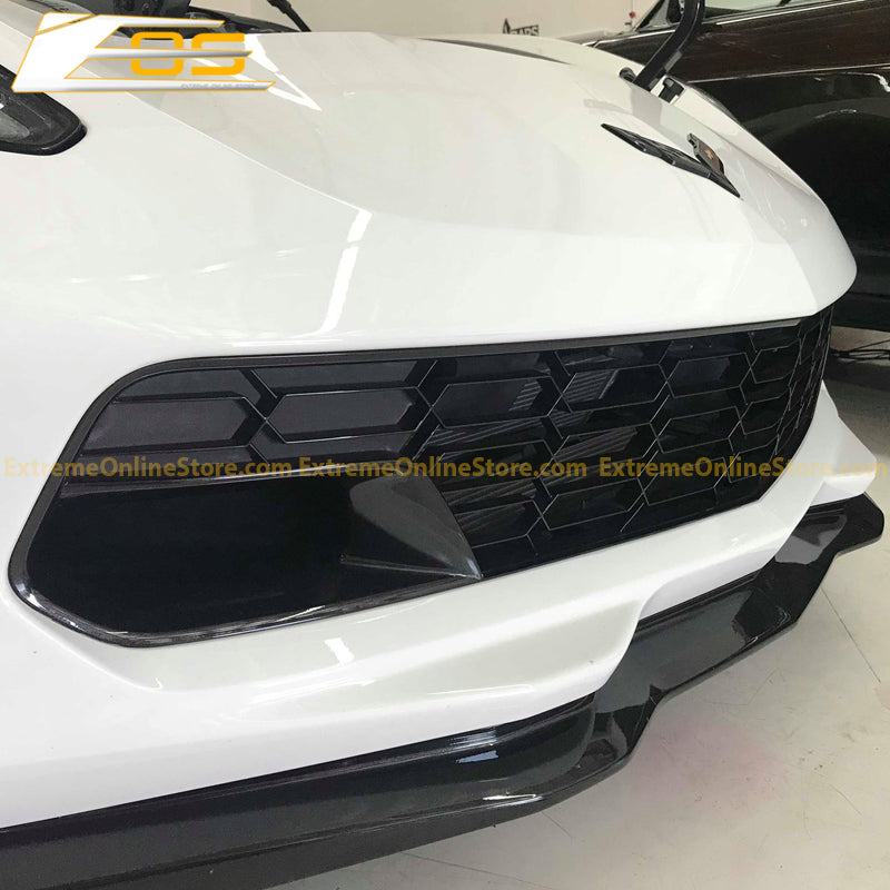 Corvette C7 Carbon Flash Front Splitter W/ Stage 3 Wickerbill Side Winglets - ExtremeOnlineStore