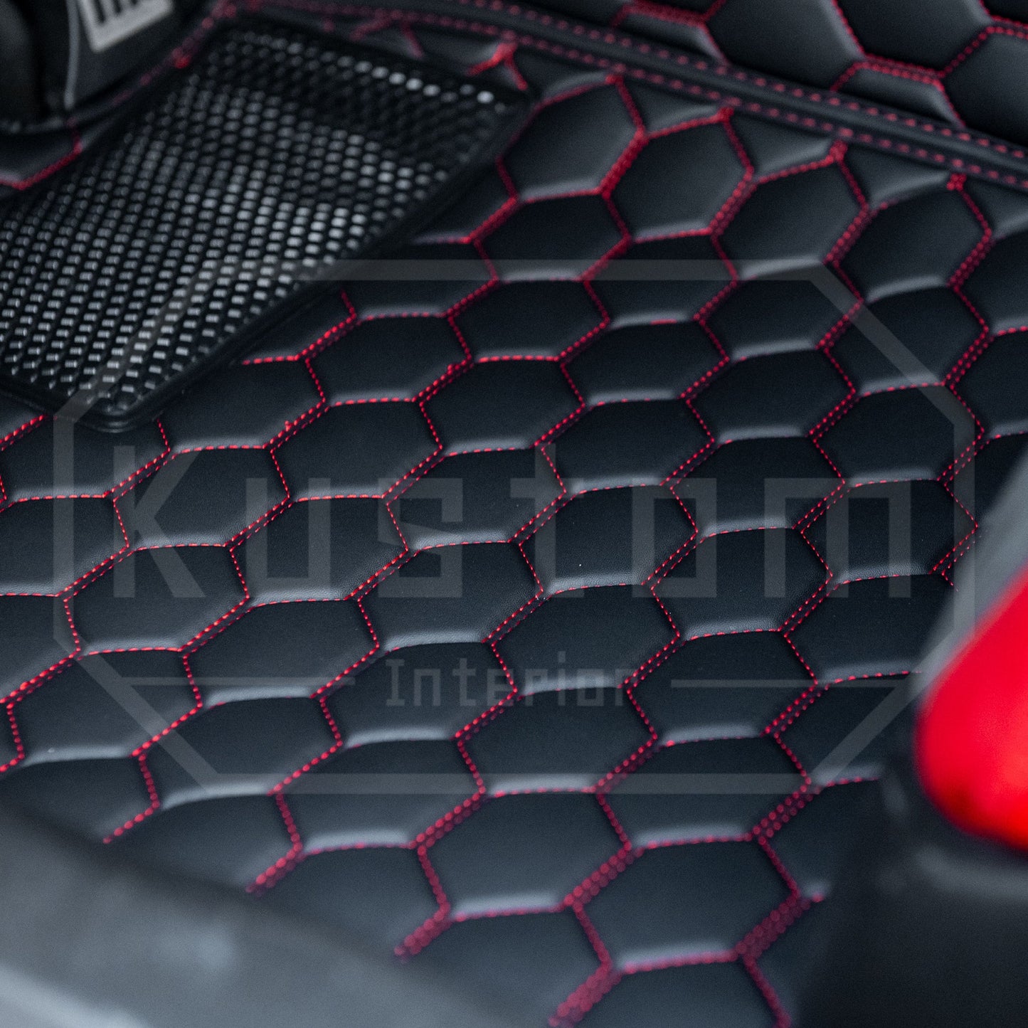 Corvette C8 Custom Honeycomb Leather Floor Mat Liners