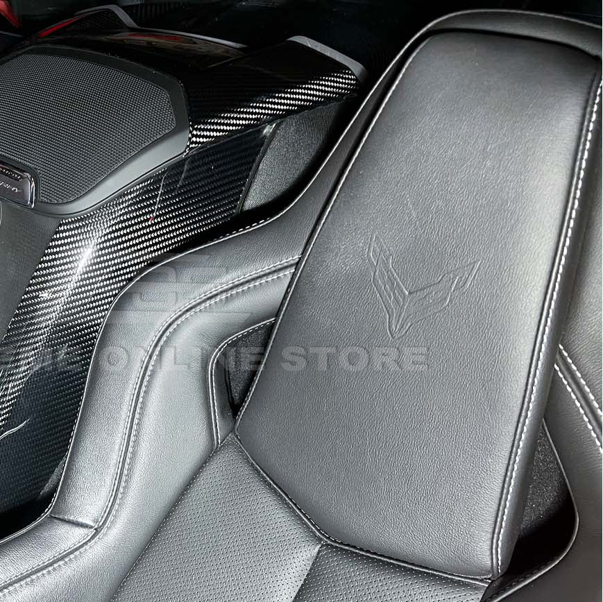 Corvette C8 Coupe Carbon Fiber Upper Waterfall Speaker Grille Cover