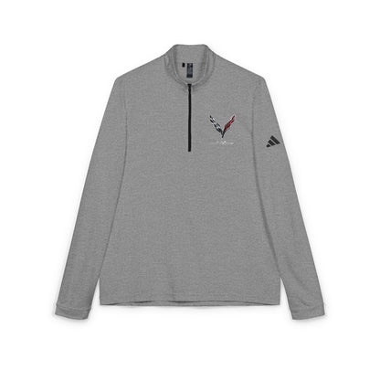 Adidas Quarter-Zip Pullover — Embroidered V-Logo Performance Top