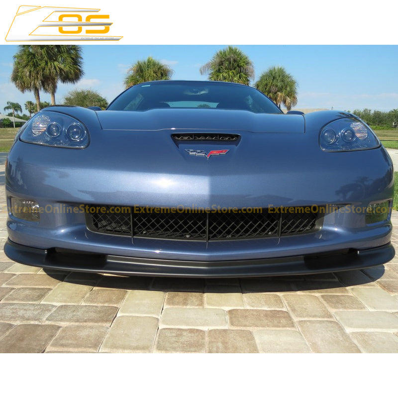 Corvette C6 Grand Sport / Z06 Primer Black Front Splitter Lip - ExtremeOnlineStore