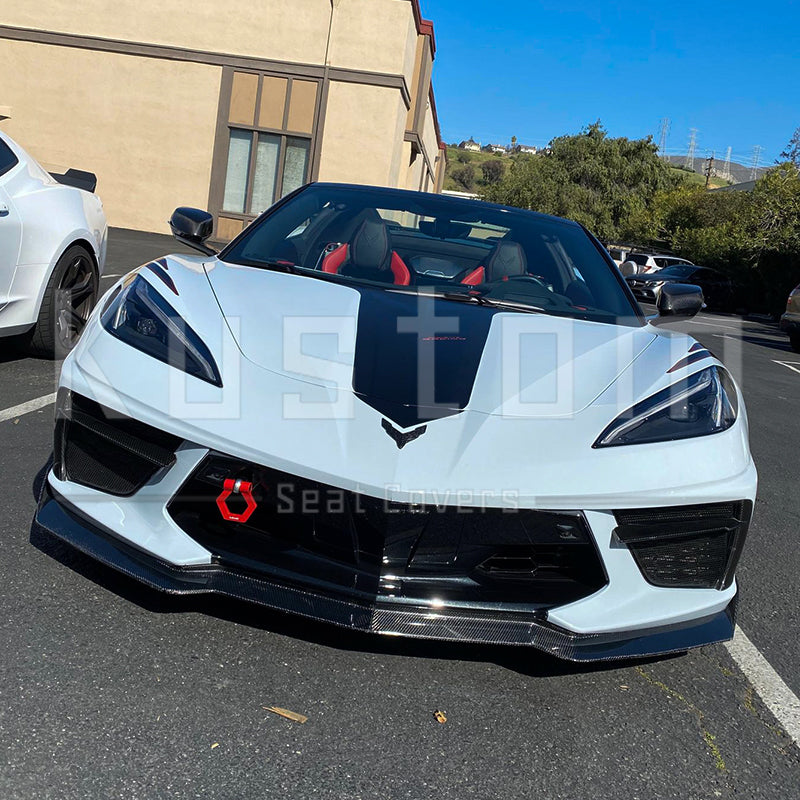 Corvette C8 Custom Honeycomb Leather Floor Mat Liners