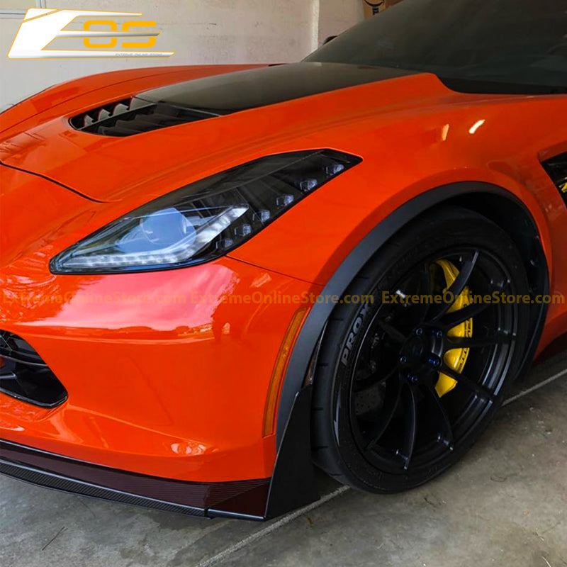 Corvette C7 Stage 3 Front Splitter Wickerbill Extension Winglets - ExtremeOnlineStore