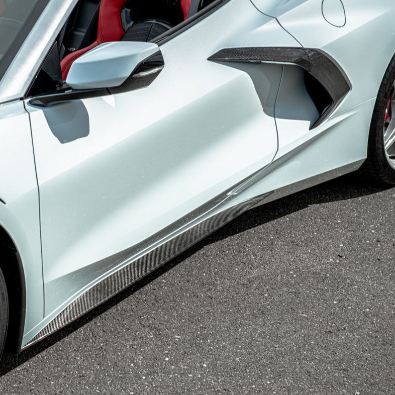 Corvette C8 Z51 Side Skirts & Rocker Panels | ABS/Carbon Fiber ...