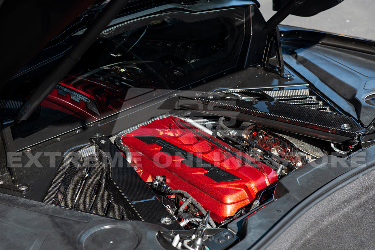 Corvette C8 Carbon Fiber Coupe Engine Bay Panel & Corner Vent Cover