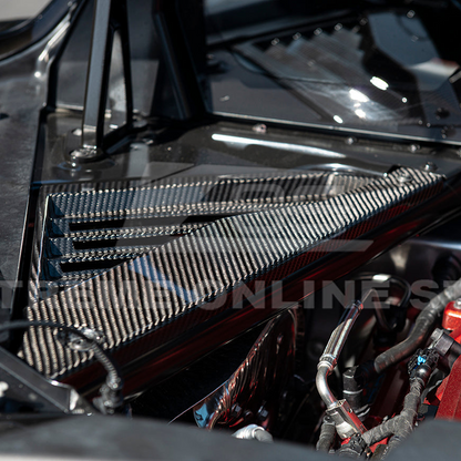 Corvette C8 Carbon Fiber Coupe Engine Bay Panel & Corner Vent Cover