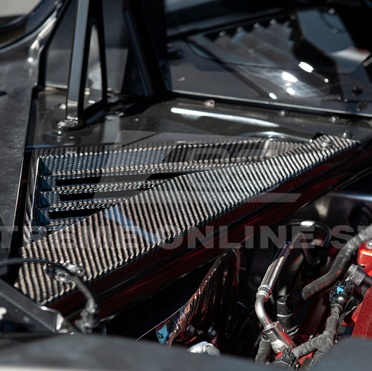 Corvette C8 Carbon Fiber Coupe Engine Bay Panel & Corner Vent Cover
