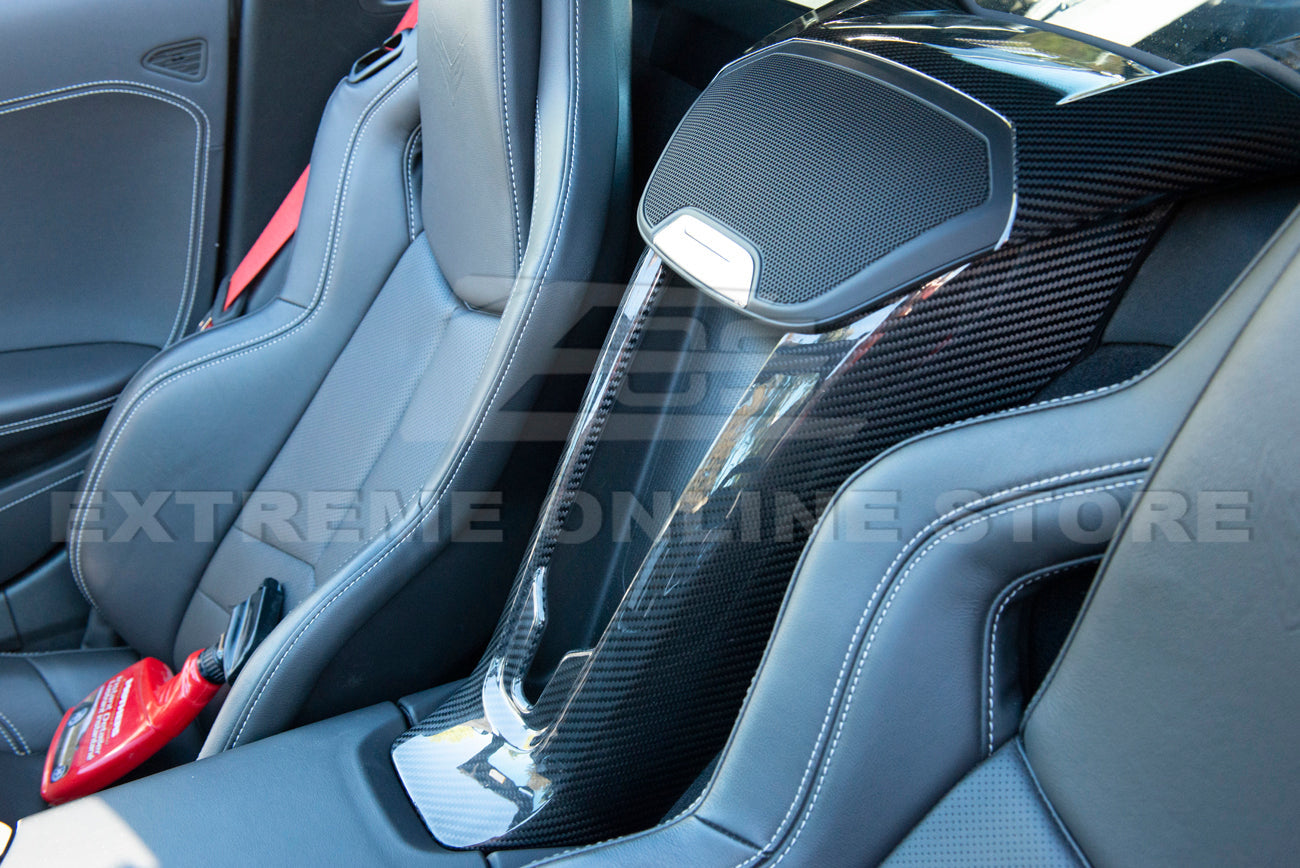 Chevrolet Corvette C8 Carbon Fiber Waterfall Console Cover