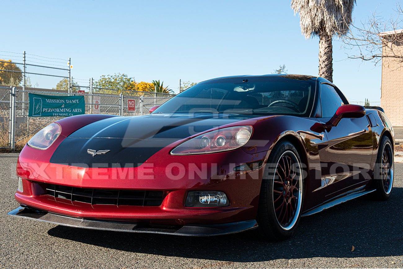 Corvette C6 Base Model Extended Front Splitter Lip & Side Skirts Rocker Panels