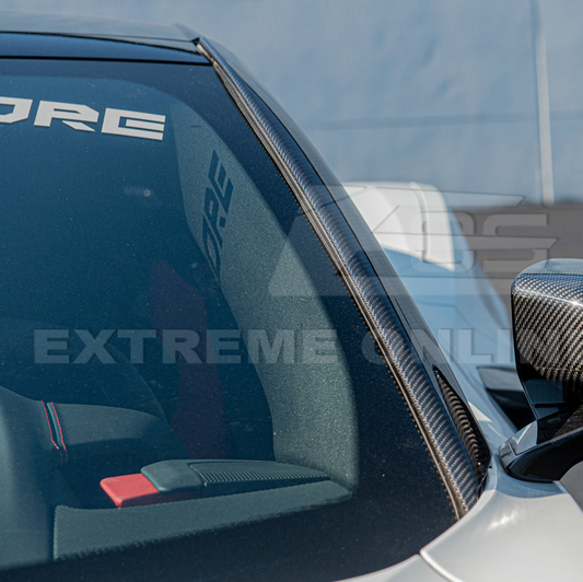 Chevrolet Corvette C8 Carbon Fiber Side Window A-Pillar Vent Cover Trim