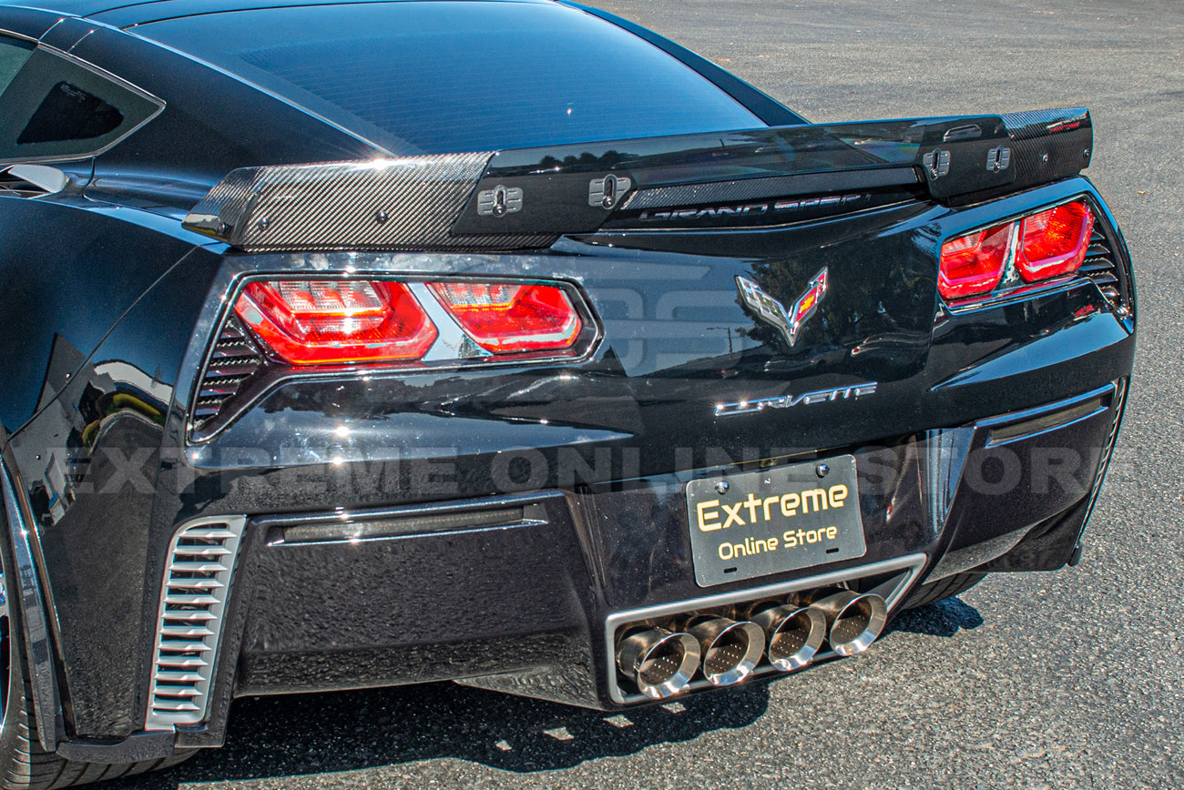 Corvette C7 Z06 Stage 3 Carbon Fiber Rear Spoiler W/ Wickerbill Extension