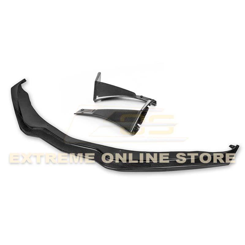 Corvette C7 Carbon Fiber Front Splitter W/ Stage 3 Carbon Wickerbill Winglets - Extreme Online Store