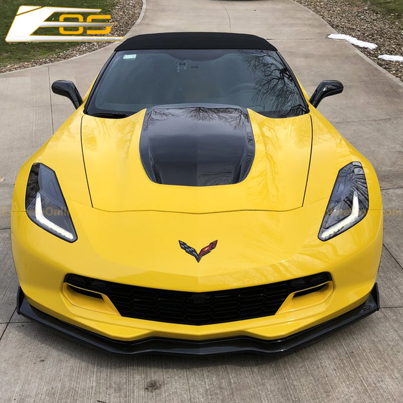 Corvette C7 Stage 2 Carbon Fiber Front Splitter Lip W/ Carbon Side Winglets - ExtremeOnlineStore