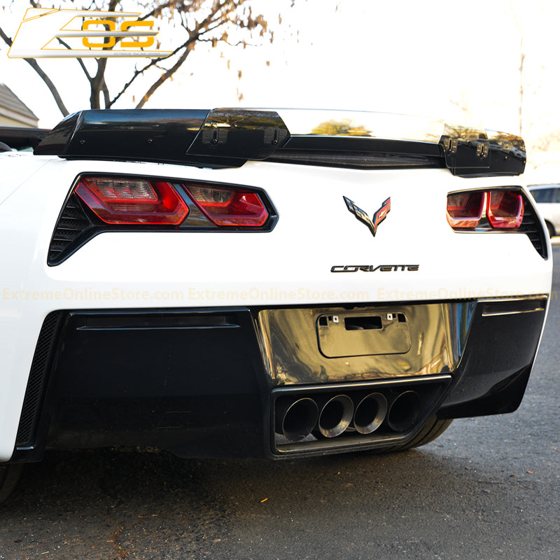 Corvette C7 Wickerbill Rear Spoiler Extension (Light Tinted) - ExtremeOnlineStore