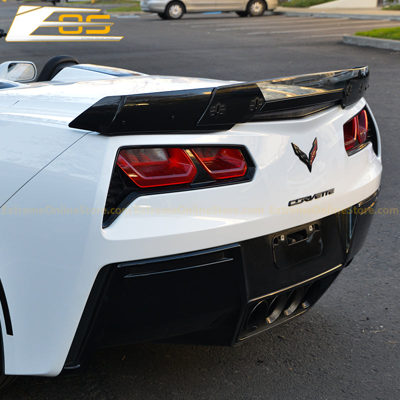 Corvette C7 Wickerbill Rear Spoiler Extension (Light Tinted) - ExtremeOnlineStore