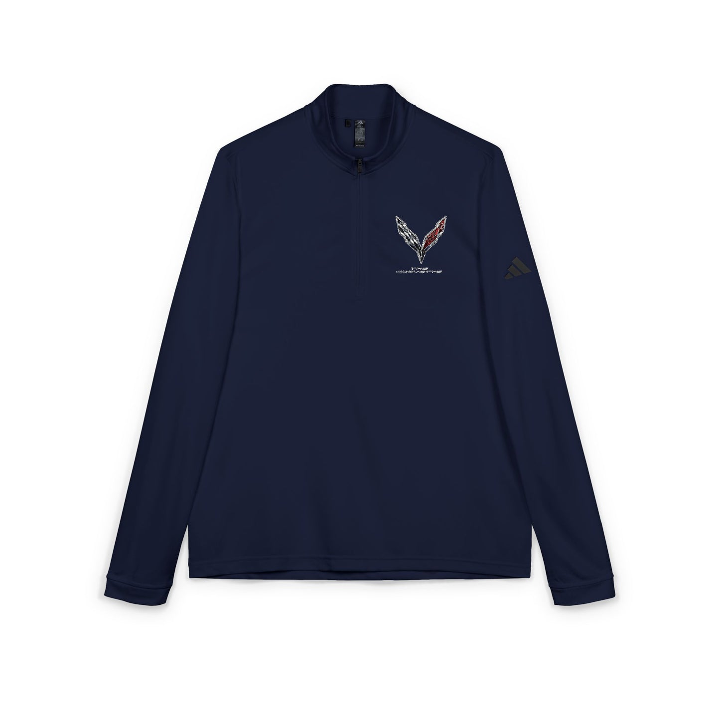 Adidas Quarter-Zip Pullover — Embroidered V-Logo Performance Top