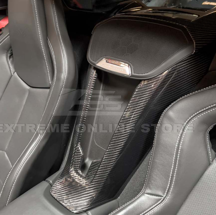 Corvette C8 Coupe Carbon Fiber Upper Waterfall Speaker Grille Cover