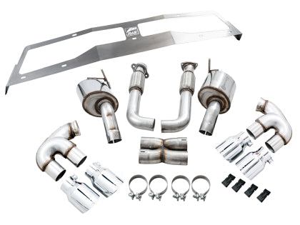 C8 Corvette AWE Tuning 2020 Chevrolet Corvette (C8) Touring Edition Exhaust - Quad Chrome Silver Tips