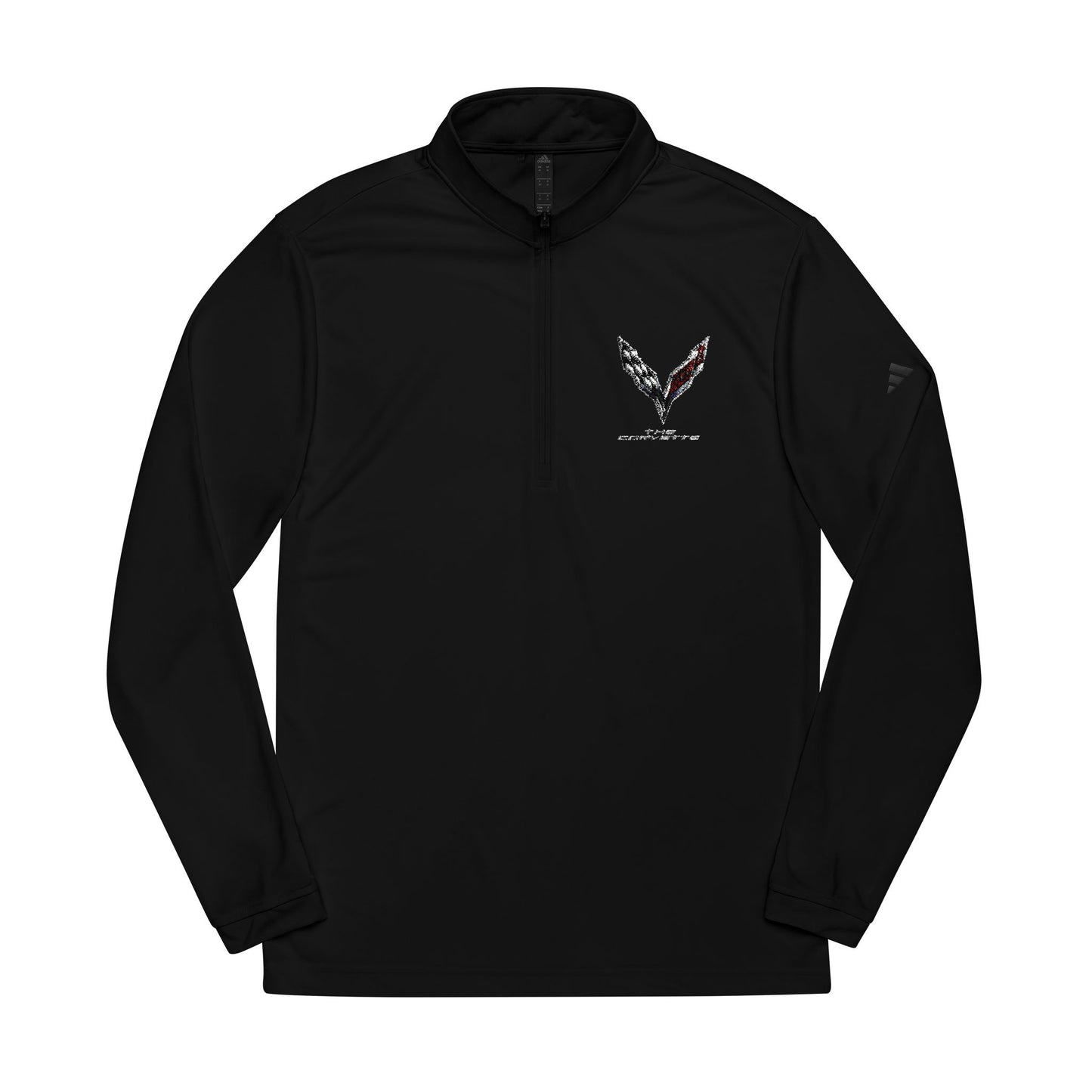 Adidas Quarter-Zip Pullover — Embroidered V-Logo Performance Top