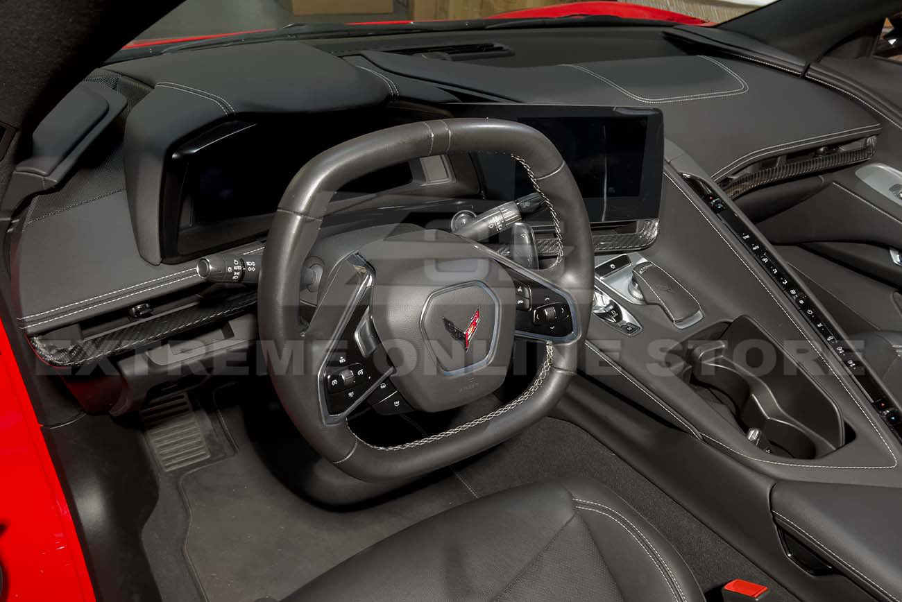 Chevrolet Corvette C8 Carbon Fiber Interior Overlay Dash Trim