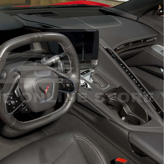 Chevrolet Corvette C8 Carbon Fiber Interior Overlay Dash Trim