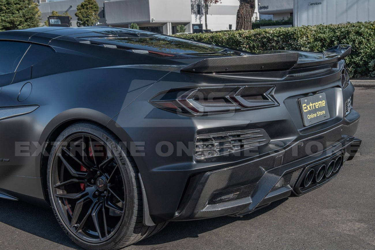 Corvette C8 Z06 Carbon Fiber Rear Wicker Bill Extension Winglets