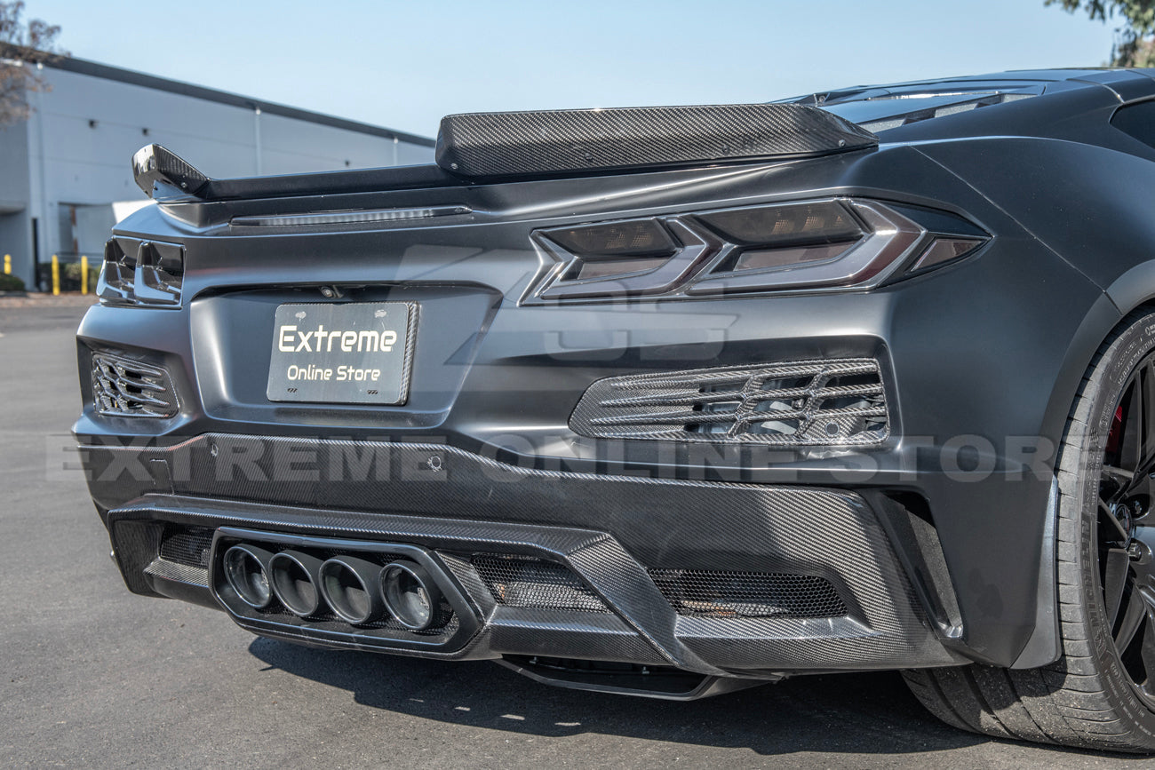 Corvette C8 Z06 Carbon Fiber Rear Wicker Bill Extension Winglets