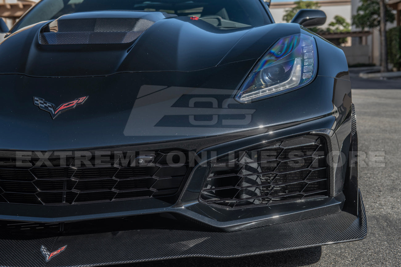 Chevrolet Corvette C7 ZR1 Carbon Fiber Front Splitter Side Winglet Extension