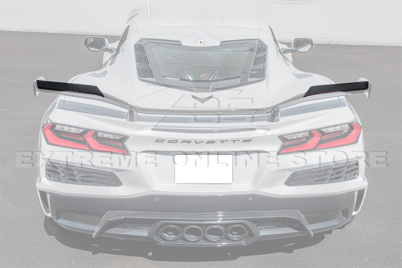 Corvette C8 Z06 Carbon Fiber High Wing Spoiler Add-On Wickerbill