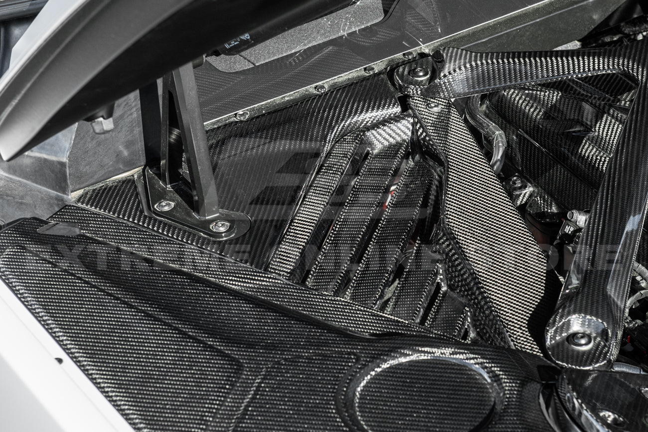 Corvette C8 Coupe Carbon Fiber Engine Cover With Bay Panel Insert