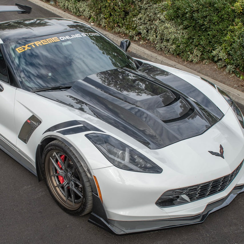 Corvette C7 Carbon Fiber Cowl Vented Extractor Hood