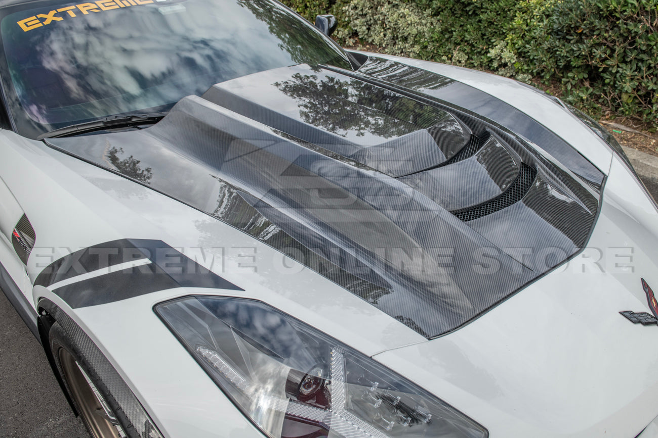 Corvette C7 Carbon Fiber Cowl Vented Extractor Hood