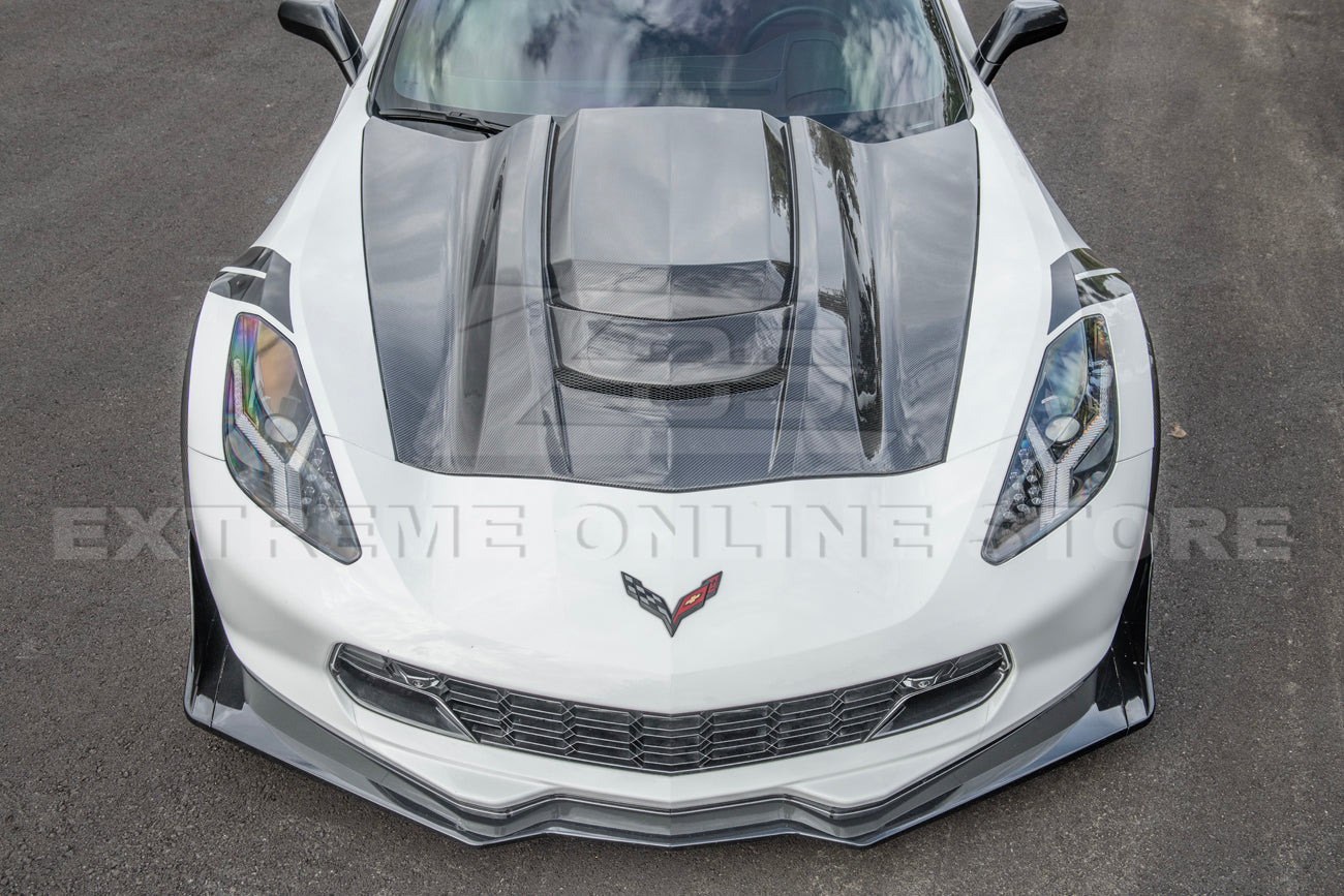 Corvette C7 Carbon Fiber Cowl Vented Extractor Hood