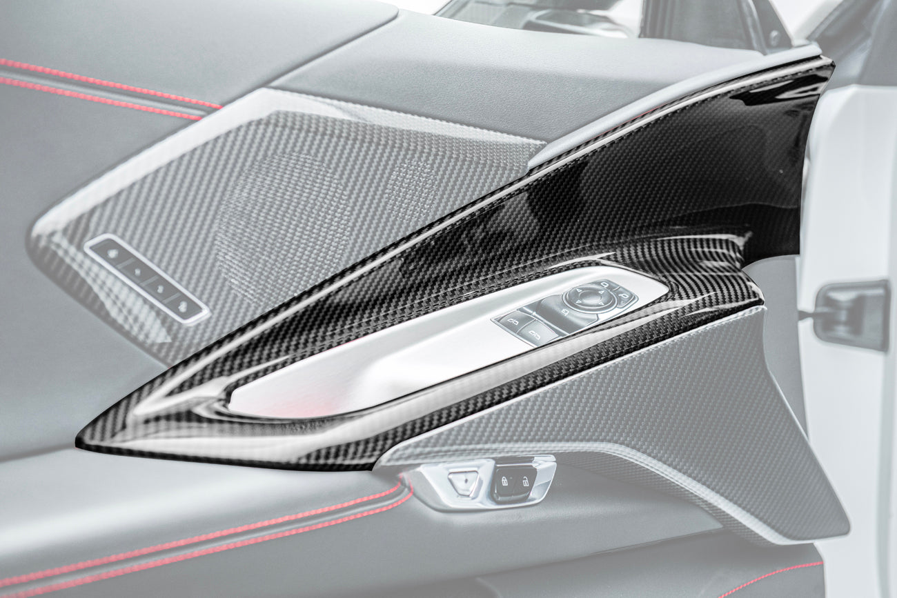 Chevrolet Corvette C8 Carbon Fiber Window Switch Trim & Pillar Panel Cover