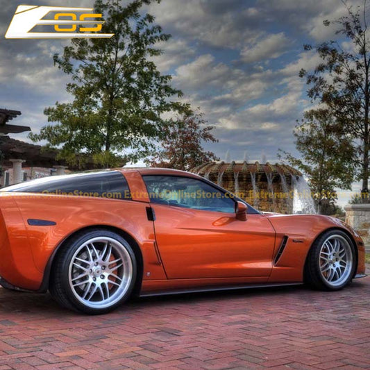 Corvette C6 Grand Sport / Z06 Primer Black Side Skirts Rocker Panels - ExtremeOnlineStore