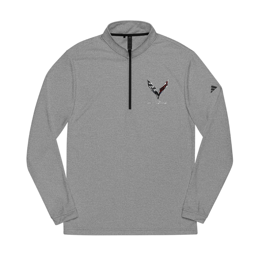 Adidas Quarter-Zip Pullover — Embroidered V-Logo Performance Top