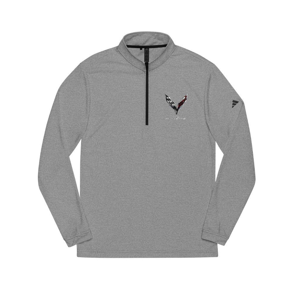 Adidas Quarter-Zip Pullover — Embroidered V-Logo Performance Top