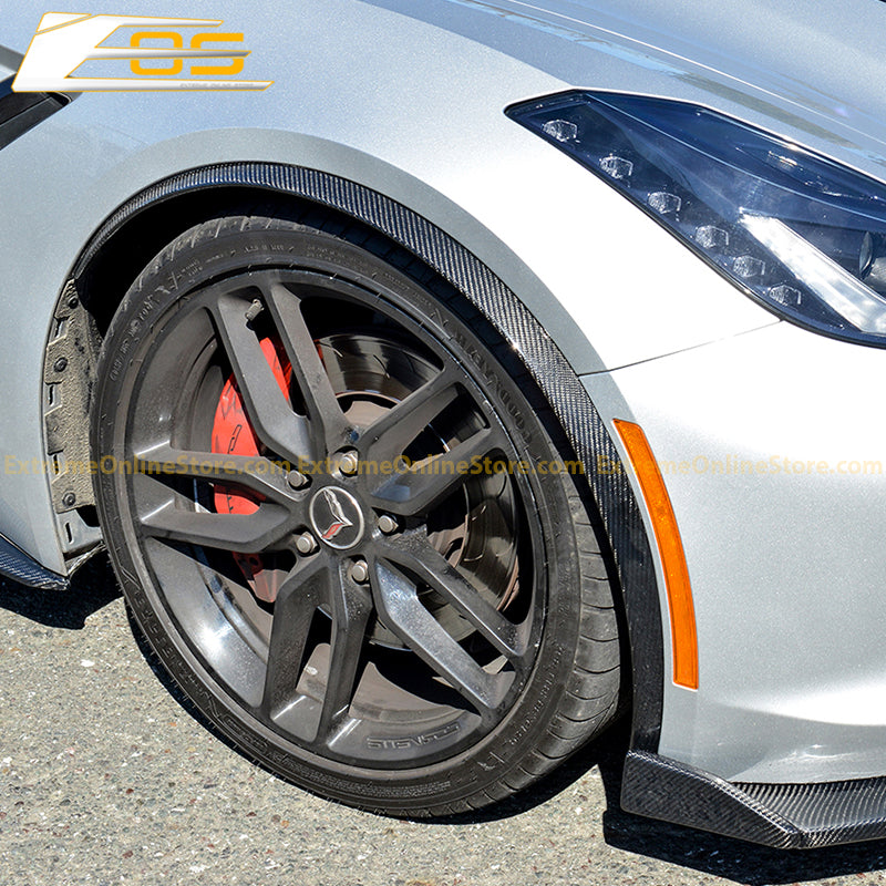 Corvette C7 Carbon Fiber Front Fender Flares Wheel Trim - ExtremeOnlineStore